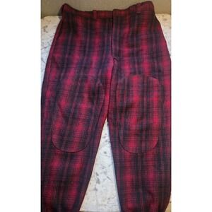 Vintage Woolrich Pants Mens Size 42 Buffalo Plaid Mackinaw Wool Double Knee